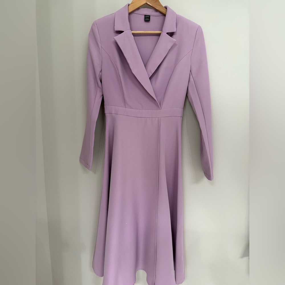 SHEIN Lavender Midi Dress long sleeve
